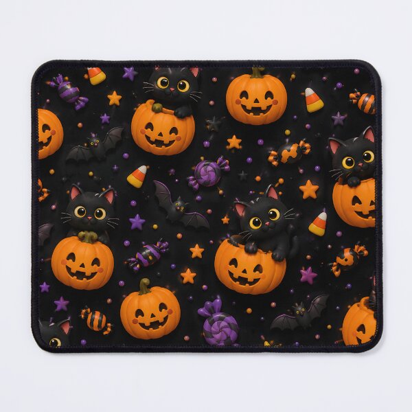 Item preview, Cute Black Cat & Pumpkin Halloween Pattern designed and sold by TinyWeird.