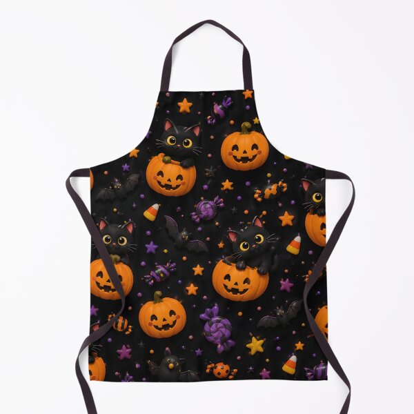 Item preview, Cute Black Cat & Pumpkin Halloween Pattern designed and sold by TinyWeird.