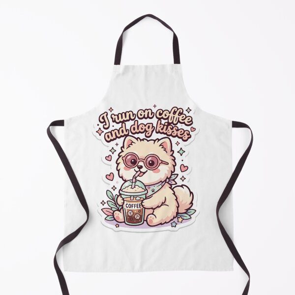 Item preview, I Run On Coffee And Dog Kisses Cute Kawaii Puppy designed and sold by AmberlightArt.