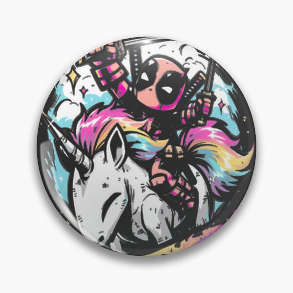 Item preview, Deadpool Riding Rainbow Unicorn Katana Art ⭐⭐⭐⭐⭐ designed and sold by NewVision-Shop.