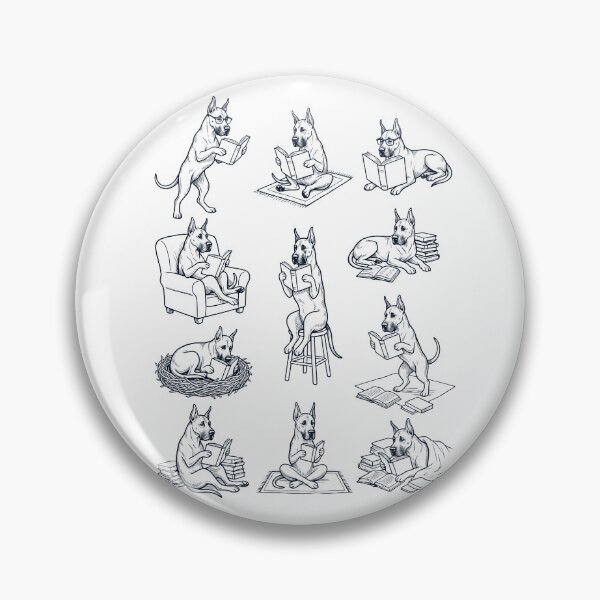 Item preview, Vintage Great Dane Book Reader Reading Dog Lover designed and sold by dian-rody-crest.