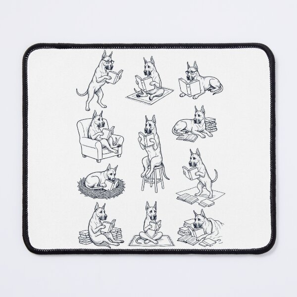Item preview, Vintage Great Dane Book Reader Reading Dog Lover designed and sold by dian-rody-crest.