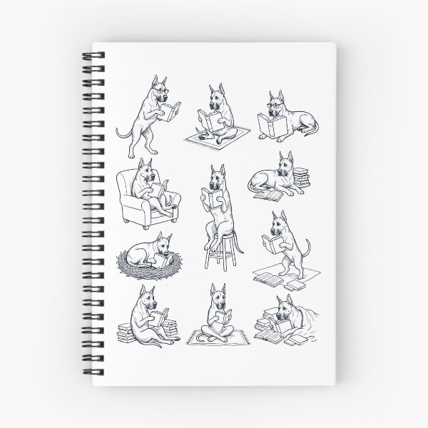 Item preview, Vintage Great Dane Book Reader Reading Dog Lover designed and sold by dian-rody-crest.