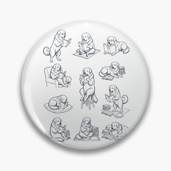 Item preview, Vintage Great Pyrenees Book Reader Reading Dog Lover designed and sold by dian-rody-crest.