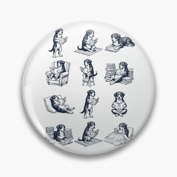 Item preview, Vintage Greater Swiss Mountain Dog Book Reader Reading Dog Lover designed and sold by dian-rody-crest.
