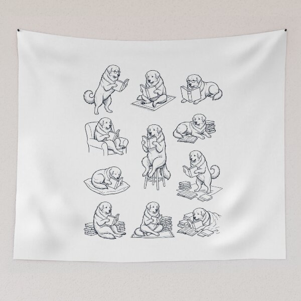 Item preview, Vintage Great Pyrenees Book Reader Reading Dog Lover designed and sold by dian-rody-crest.