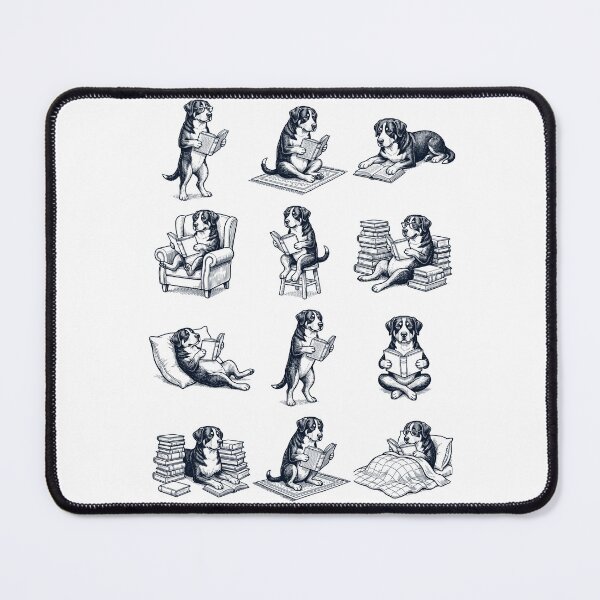 Item preview, Vintage Greater Swiss Mountain Dog Book Reader Reading Dog Lover designed and sold by dian-rody-crest.