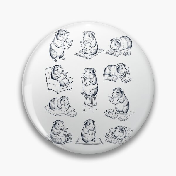 Item preview, Vintage Guinea Pig Book Reader Reading Animal Lover designed and sold by dian-rody-crest.