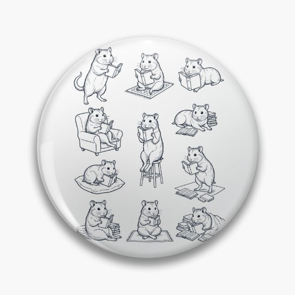 Item preview, Vintage Hamster Book Reader Reading Animal Lover designed and sold by dian-rody-crest.