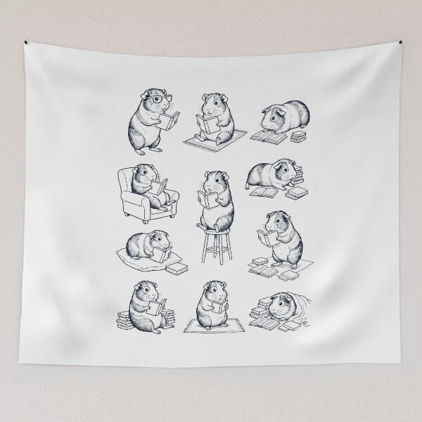 Item preview, Vintage Guinea Pig Book Reader Reading Animal Lover designed and sold by dian-rody-crest.