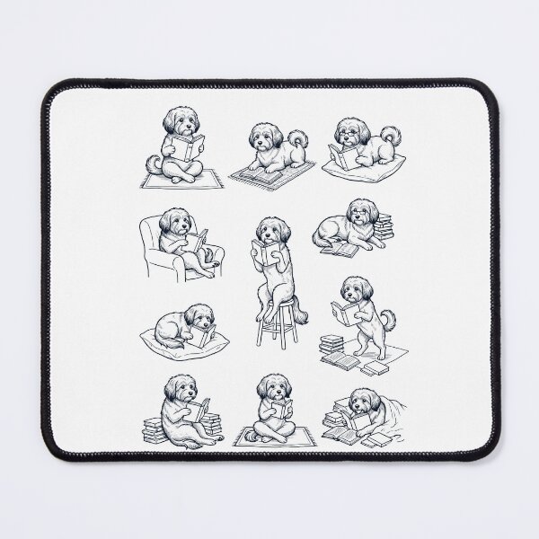 Item preview, Vintage Havanese Book Reader Reading Dog Lover designed and sold by dian-rody-crest.