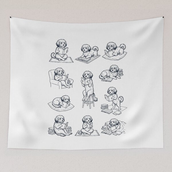 Item preview, Vintage Havanese Book Reader Reading Dog Lover designed and sold by dian-rody-crest.