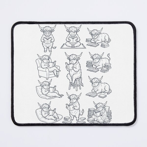 Item preview, Vintage Highland Cow Book Reader Reading Animal Lover designed and sold by dian-rody-crest.