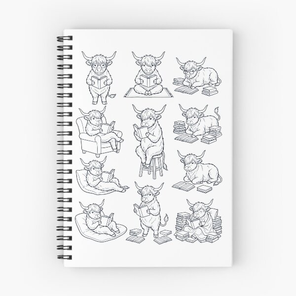 Item preview, Vintage Highland Cow Book Reader Reading Animal Lover designed and sold by dian-rody-crest.