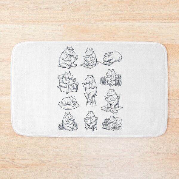 Item preview, Vintage Hippo Book Reader Reading Animal Lover designed and sold by dian-rody-crest.