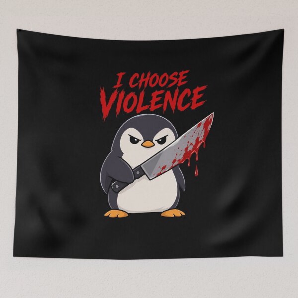 Item preview, I Choose Violence Penguin  designed and sold by TheEndDesign.