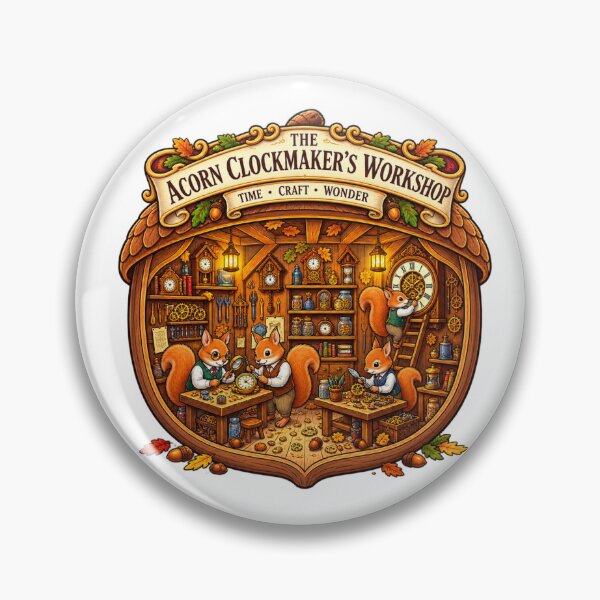 Item preview, The Acorn Clockmaker’s Workshop | Whimsical Woodland Fox Clockmaker Art designed and sold by MrDev.