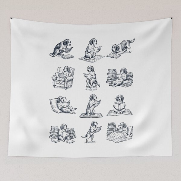Item preview, Vintage Irish Red And White Setter Book Reader Reading Dog Lover designed and sold by dian-rody-crest.