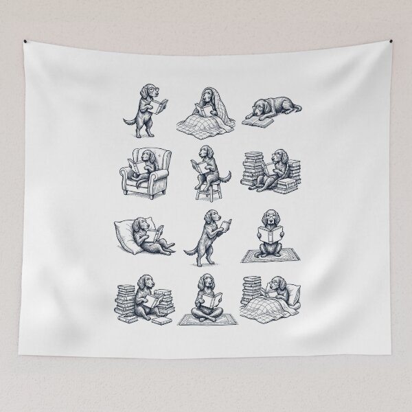 Item preview, Vintage Irish Setter Book Reader Reading Dog Lover designed and sold by dian-rody-crest.
