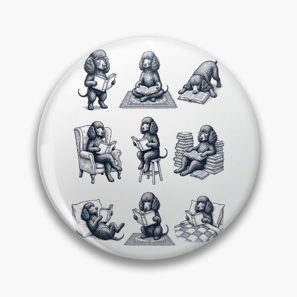 Item preview, Vintage Irish Water Spaniel Book Reader Reading Dog Lover designed and sold by dian-rody-crest.