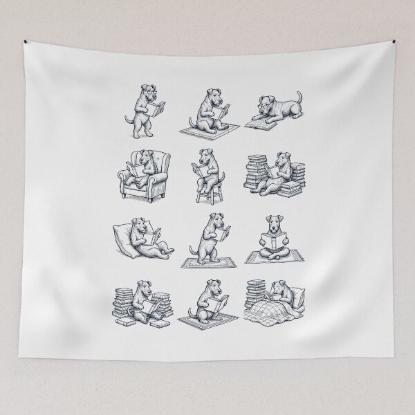 Item preview, Vintage Irish Terrier Book Reader Reading Dog Lover designed and sold by dian-rody-crest.