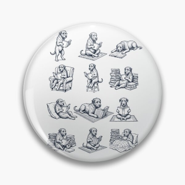 Item preview, Vintage Irish Wolfhound Book Reader Reading Dog Lover designed and sold by dian-rody-crest.