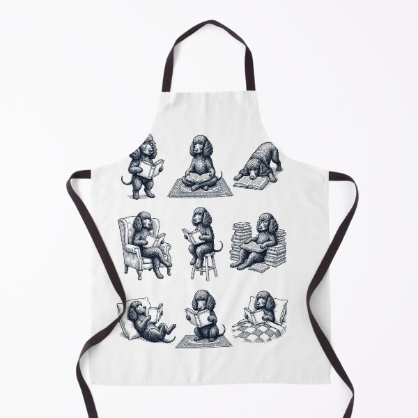 Item preview, Vintage Irish Water Spaniel Book Reader Reading Dog Lover designed and sold by dian-rody-crest.