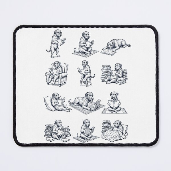 Item preview, Vintage Irish Wolfhound Book Reader Reading Dog Lover designed and sold by dian-rody-crest.