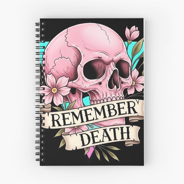 Item preview, Remember Death Pink Skull and Pink Flowers Leaves designed and sold by nuel-art.
