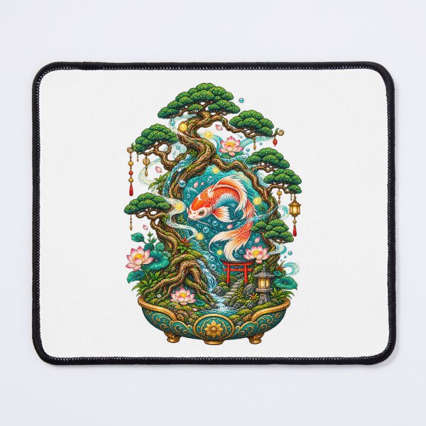 Item preview, Enchanted Koi Pond Bonsai | Japanese Zen Garden Koi Fish & Sacred Tree Art designed and sold by MrDev.