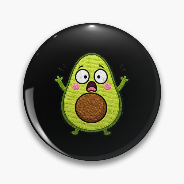Item preview, Shocked Avocado Kawaii Embroidery Patch Illustration designed and sold by ColorSplash123.
