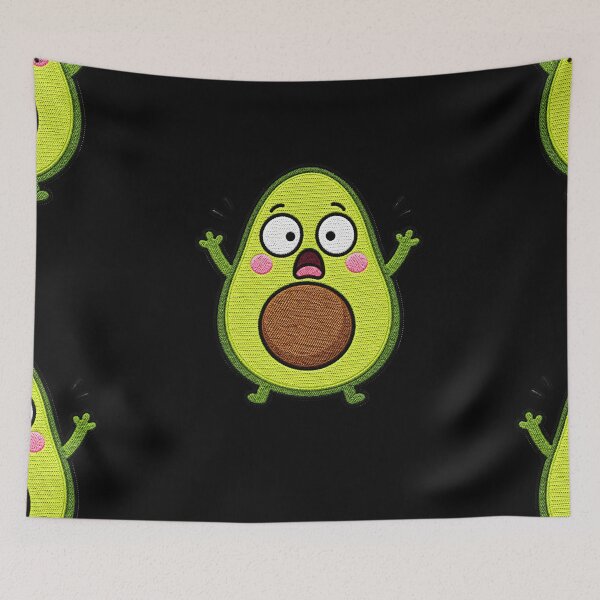 Item preview, Shocked Avocado Kawaii Embroidery Patch Illustration designed and sold by ColorSplash123.
