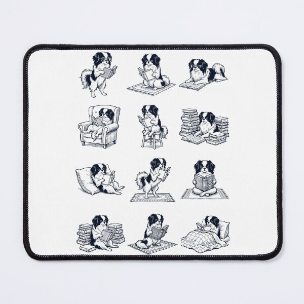Item preview, Vintage Japanese Chin Book Reader Reading Dog Lover designed and sold by dian-rody-crest.