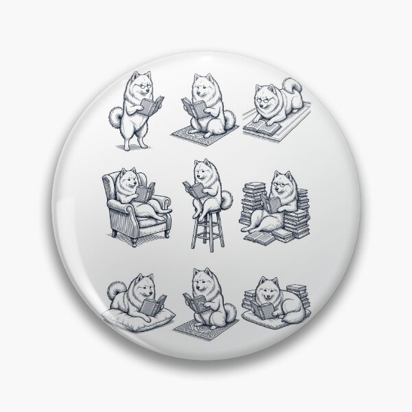 Item preview, Vintage Japanese Spitz Book Reader Reading Dog Lover designed and sold by dian-rody-crest.