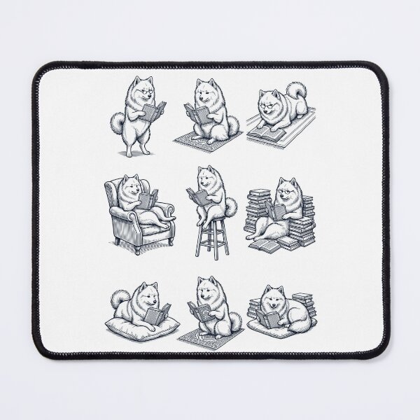 Item preview, Vintage Japanese Spitz Book Reader Reading Dog Lover designed and sold by dian-rody-crest.