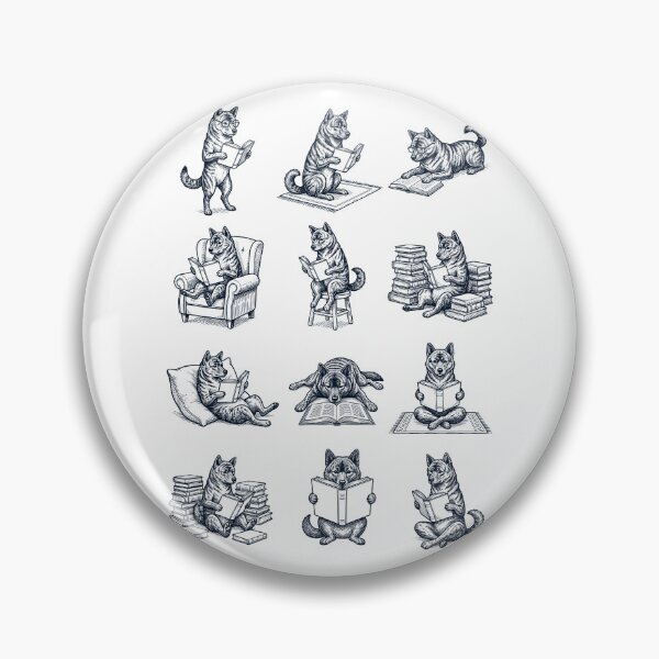 Item preview, Vintage Kai Ken Book Reader Reading Dog Lover designed and sold by dian-rody-crest.