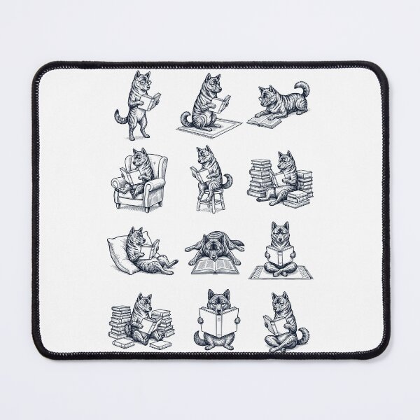 Item preview, Vintage Kai Ken Book Reader Reading Dog Lover designed and sold by dian-rody-crest.