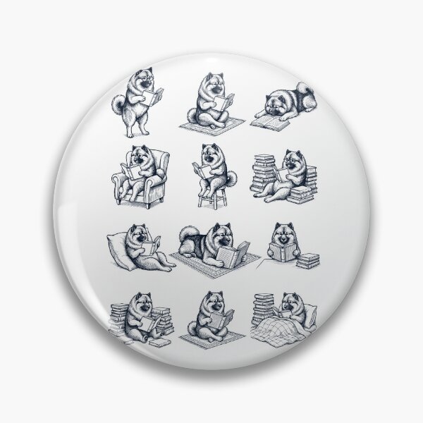 Item preview, Vintage Keeshond Book Reader Reading Dog Lover designed and sold by dian-rody-crest.