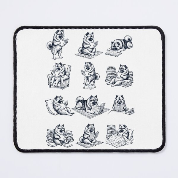 Item preview, Vintage Keeshond Book Reader Reading Dog Lover designed and sold by dian-rody-crest.