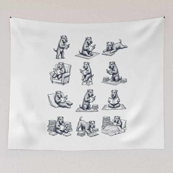 Item preview, Vintage Kerry Blue Terrier Book Reader Reading Dog Lover designed and sold by dian-rody-crest.