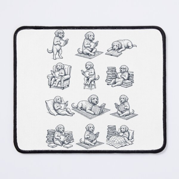 Item preview, Vintage Labradoodle Book Reader Reading Dog Lover designed and sold by dian-rody-crest.