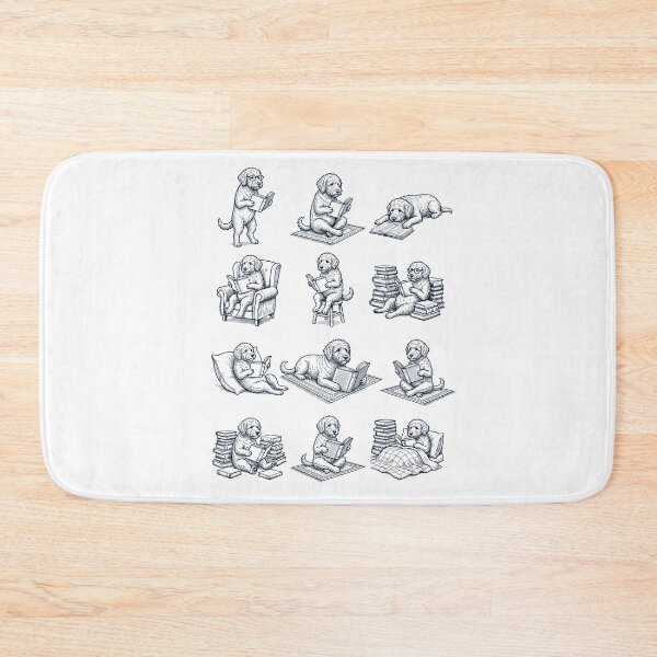 Item preview, Vintage Labradoodle Book Reader Reading Dog Lover designed and sold by dian-rody-crest.