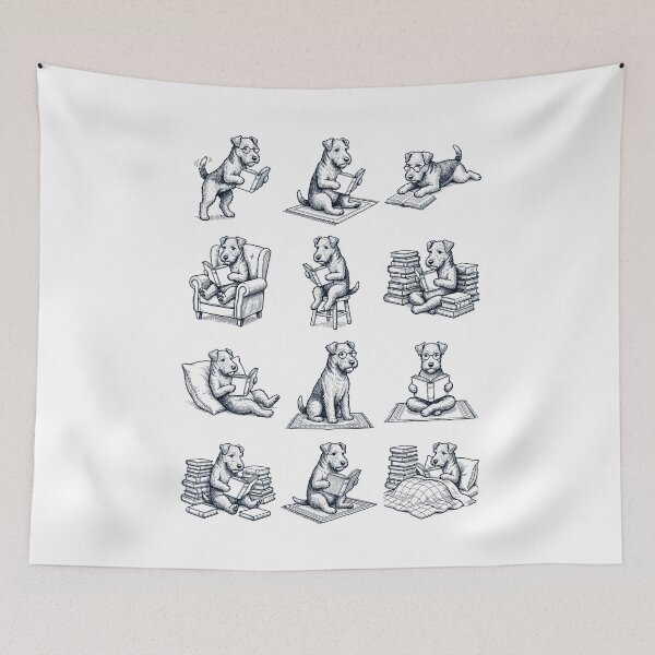 Item preview, Vintage Lakeland Terrier Book Reader Reading Dog Lover designed and sold by dian-rody-crest.