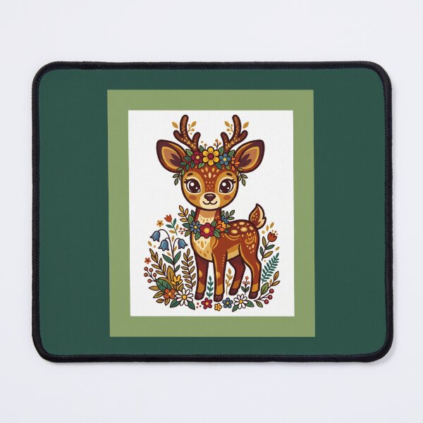 Item preview, Gentle Deer with Flowers designed and sold by amusefullife.