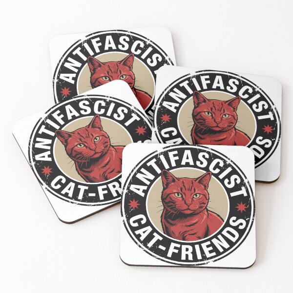 Item preview, Antifascist Cat Friends - Leftist Antifascism Merch designed and sold by LoFizzy.
