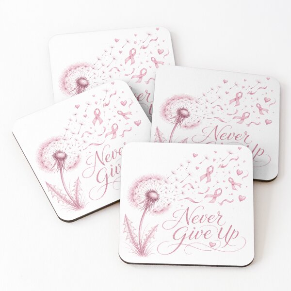 Item preview, Never Give Up - Pink Ribbon Dandelion Art designed and sold by Heather Renees Designs.