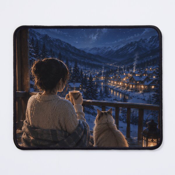 Item preview, Cozy Winter Night Stargazing With Cat designed and sold by Soluna Studio.