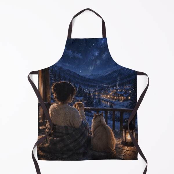 Item preview, Cozy Winter Night Stargazing With Cat designed and sold by Soluna Studio.