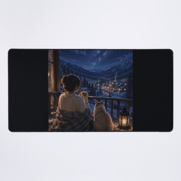 Item preview, Cozy Winter Night Stargazing With Cat designed and sold by Soluna Studio.