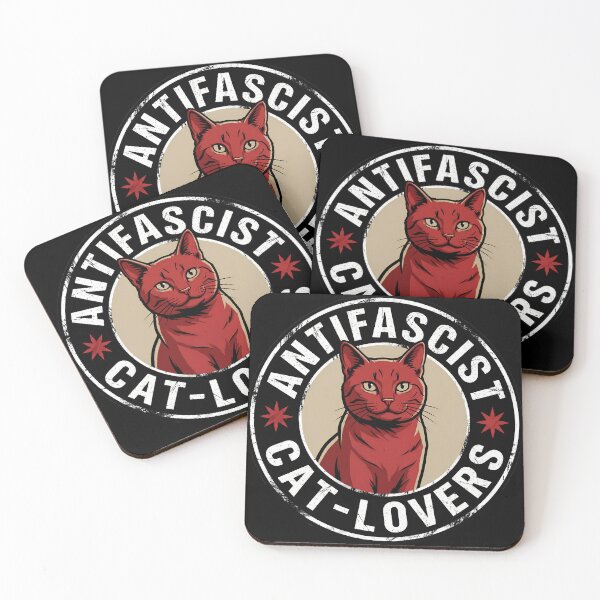 Item preview, Antifascist Cat Friends - Leftist Antifascism Merch designed and sold by LoFizzy.